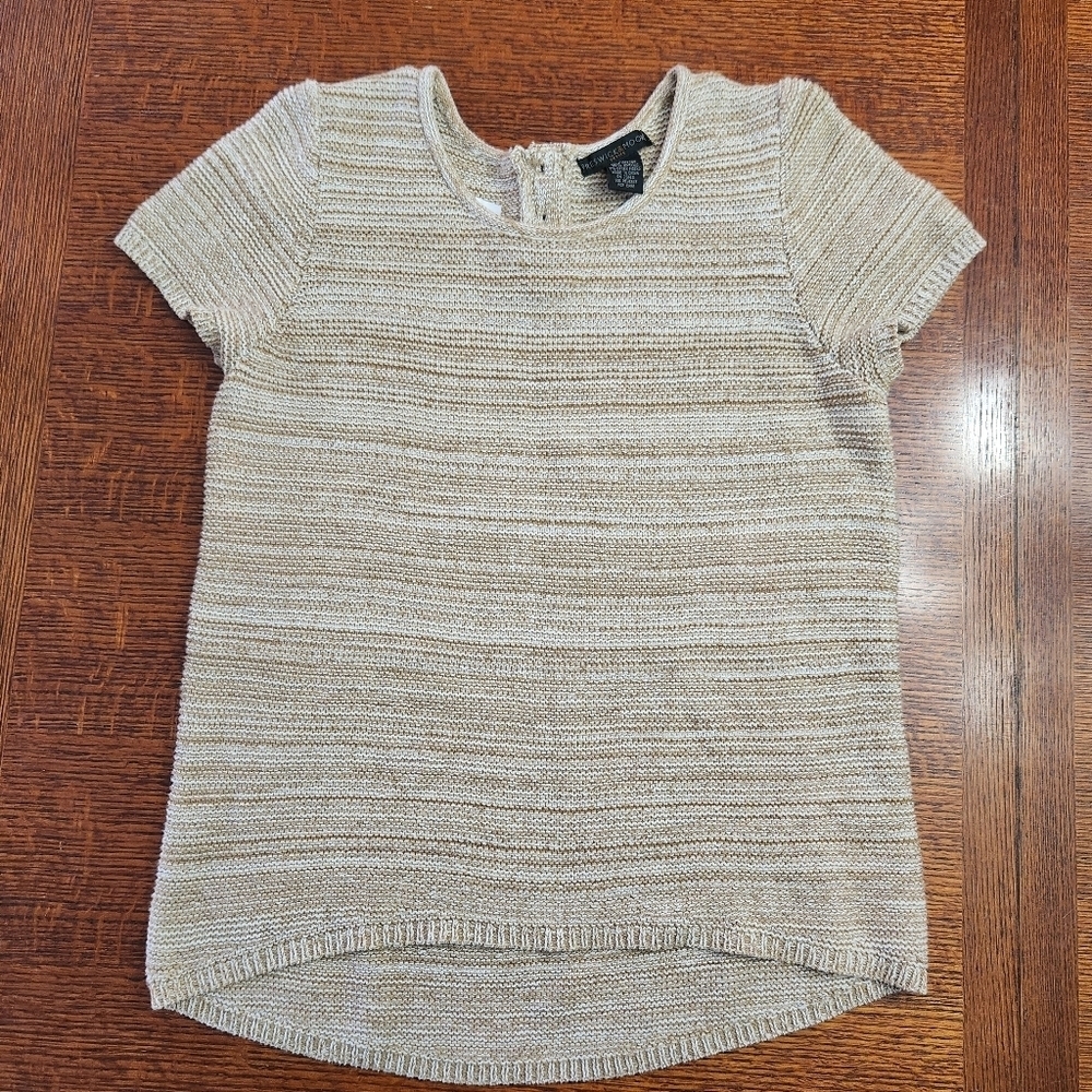 Preswick & Moore short sleeve tan knit Sweater womens size PL cotton blend - Picture 11 of 11